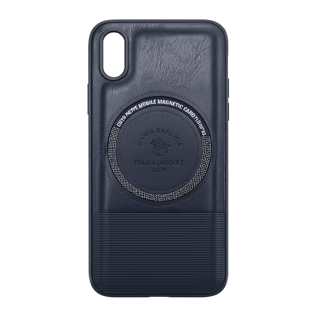 iPhone X Premium Pebbled Leather Magnetic Case (Midnight Black)