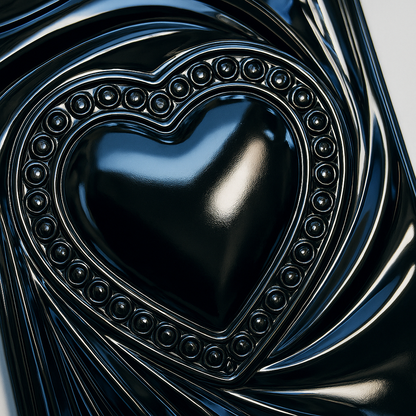 Cover monk - Luxury Heart Design Magnetic Back Cover for iPhone 14 – Glossy Finish with Diamond Accents