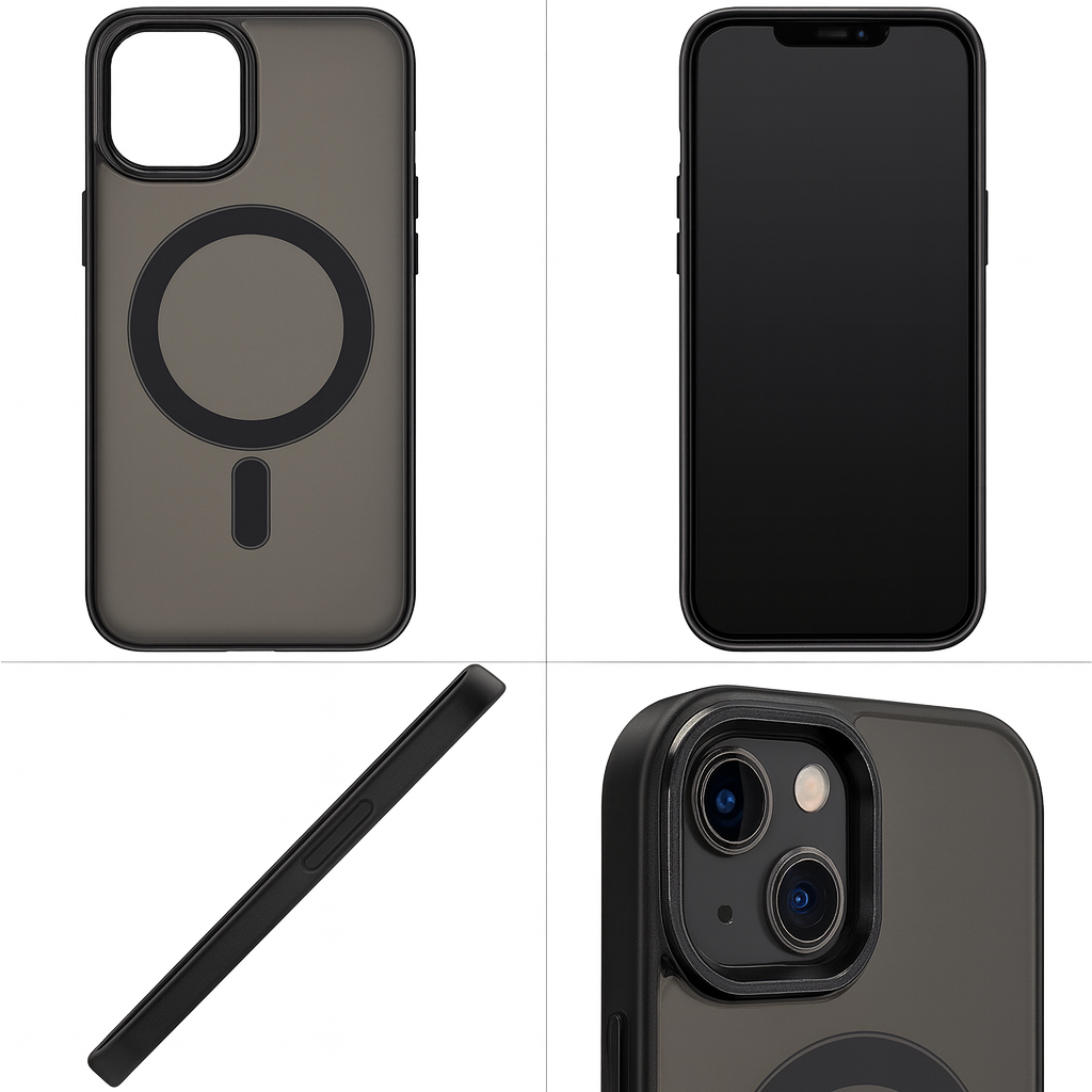 Cover Monk - Transparent Magnetic Back Cover for iPhone 14 – Shockproof Matte Finish Case with MagSafe Ring