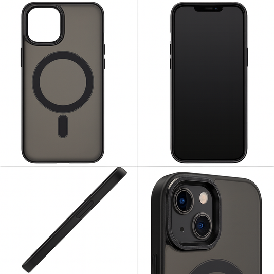 Cover Monk - Transparent Magnetic Back Cover for iPhone 14 – Shockproof Matte Finish Case with MagSafe Ring