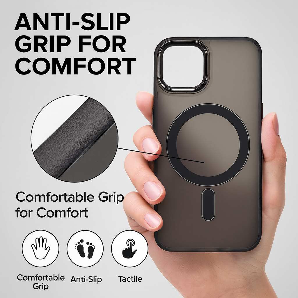 Cover Monk - Transparent Magnetic Back Cover for iPhone 14 – Shockproof Matte Finish Case with MagSafe Ring