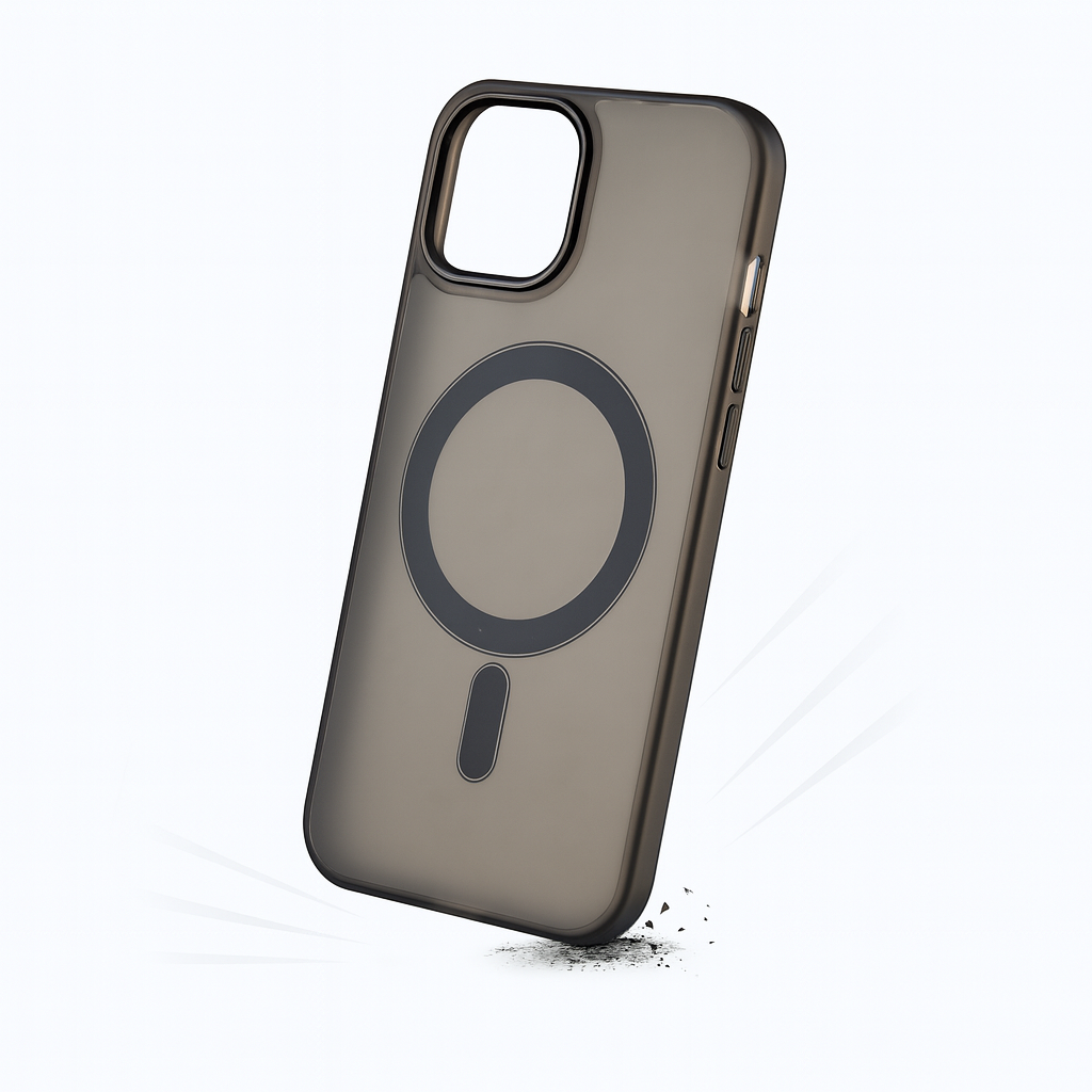 Cover Monk - Transparent Magnetic Back Cover for iPhone 14 – Shockproof Matte Finish Case with MagSafe Ring