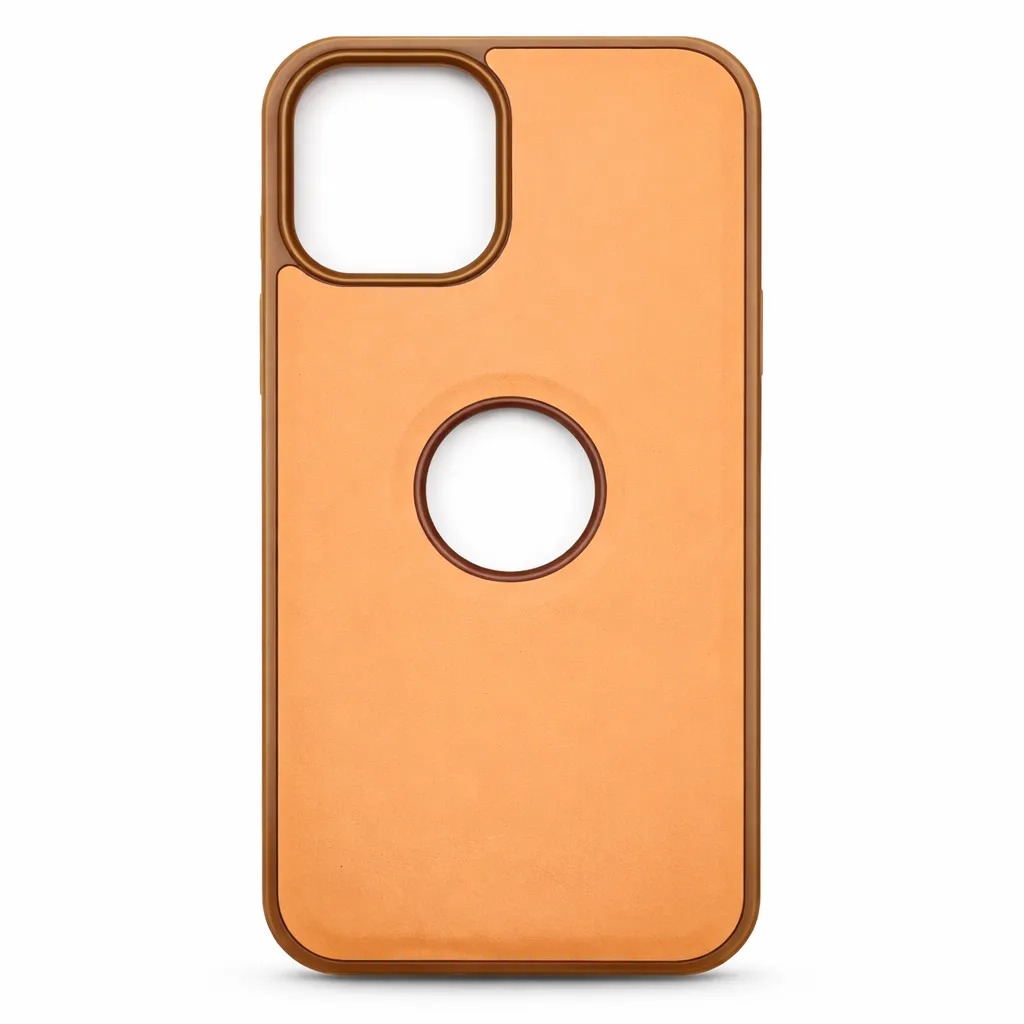 iPhone 12 Premium Logo Cut Design Case – Yellow