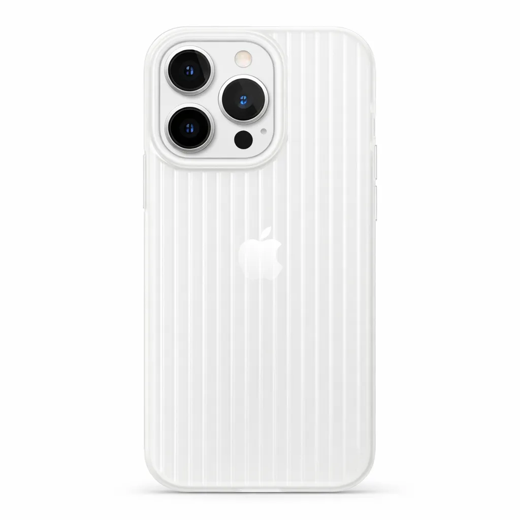 iPhone 16 Pro Ribbed Matte Back Cover - Clear
