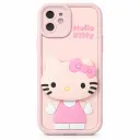 iPhone 12 Cute 3D Hello Kitty Back Cover - Pink