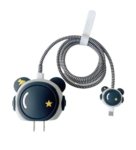 Charging Adapter Cover with Cable Protection – Fun Cartoon Design